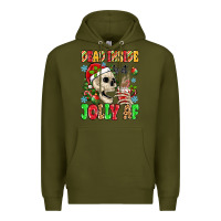 Army Green dead inside but jolly af Premium Hoodie - MaliasSmallBusiness