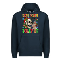 Navy dead inside but jolly af Premium Hoodie - MaliasSmallBusiness