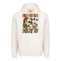 Pale Pink dead inside but jolly af Premium Hoodie - MaliasSmallBusiness