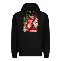 Black christmas season lightning bolt Premium Hoodie - MaliasSmallBusiness