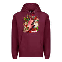 Burgundy christmas season lightning bolt Premium Hoodie - MaliasSmallBusiness