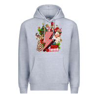 Heather Grey christmas season lightning bolt Premium Hoodie - MaliasSmallBusiness