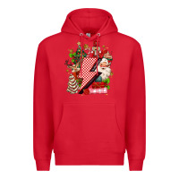 Red christmas season lightning bolt Premium Hoodie - MaliasSmallBusiness