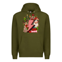 Army Green christmas season lightning bolt Premium Hoodie - MaliasSmallBusiness
