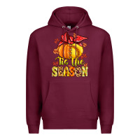 Burgundy tis the season fall softball Premium Hoodie - MaliasSmallBusiness