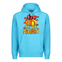 Ocean Blue tis the season fall softball Premium Hoodie - MaliasSmallBusiness