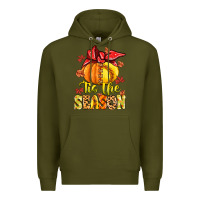 Army Green tis the season fall softball Premium Hoodie - MaliasSmallBusiness