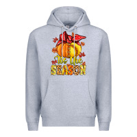 Heather Grey tis the season fall softball Premium Hoodie - MaliasSmallBusiness