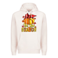 Pale Pink tis the season fall softball Premium Hoodie - MaliasSmallBusiness