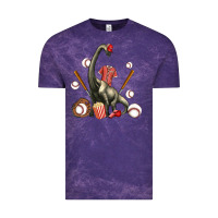 Cloud Purple brachiosaurus with baseball Vintage Tee - Artiststas