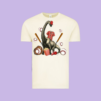 Brachiosaurus With Baseball Vintage Tee Designed By Artiststas