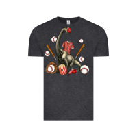 Vintage Black brachiosaurus with baseball Vintage Tee - Artiststas