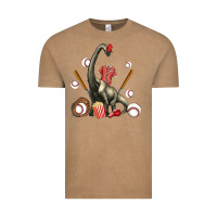 Vintage Coffee brachiosaurus with baseball Vintage Tee - Artiststas