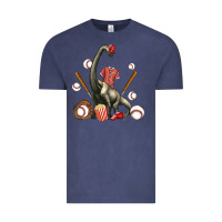 Vintage Denim brachiosaurus with baseball Vintage Tee - Artiststas