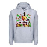 Heather Grey merry christmas hair Premium Hoodie - MaliasSmallBusiness