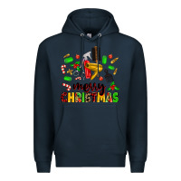 Navy merry christmas hair Premium Hoodie - MaliasSmallBusiness
