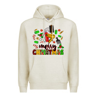 Oatmeal Heather merry christmas hair Premium Hoodie - MaliasSmallBusiness
