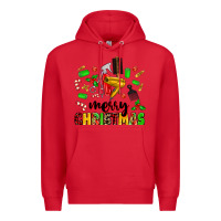 Red merry christmas hair Premium Hoodie - MaliasSmallBusiness