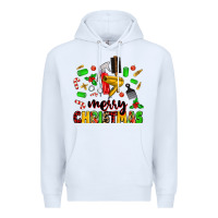 White merry christmas hair Premium Hoodie - MaliasSmallBusiness
