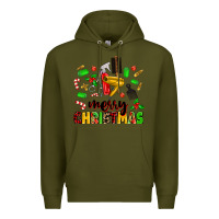 Army Green merry christmas hair Premium Hoodie - MaliasSmallBusiness