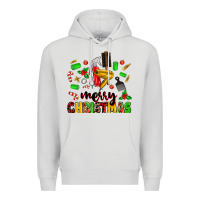 Dove Grey merry christmas hair Premium Hoodie - MaliasSmallBusiness
