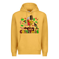 Mustard merry christmas hair Premium Hoodie - MaliasSmallBusiness