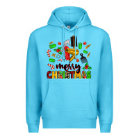 Ocean Blue merry christmas hair Premium Hoodie - MaliasSmallBusiness