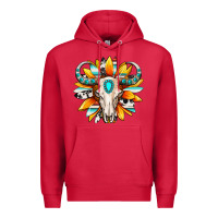 Cardinal Western bull skull sunflower Premium Hoodie - MaliasSmallBusiness