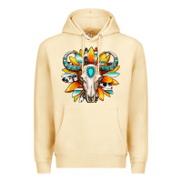 Pina Colada Western bull skull sunflower Premium Hoodie - MaliasSmallBusiness