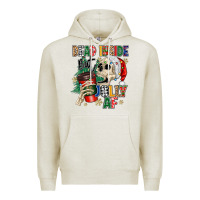 Oatmeal Heather dead inside but jolly as fuck Premium Hoodie - MaliasSmallBusiness