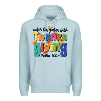 Blue Mist enter his gates with thanksgiving psalm 100 4 Premium Hoodie - MaliasSmallBusiness