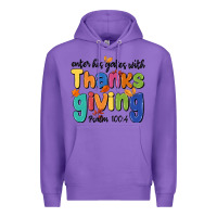 Purple enter his gates with thanksgiving psalm 100 4 Premium Hoodie - MaliasSmallBusiness