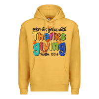 Mustard enter his gates with thanksgiving psalm 100 4 Premium Hoodie - MaliasSmallBusiness