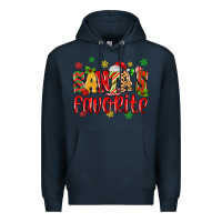 Navy santa's favorite Premium Hoodie - MaliasSmallBusiness