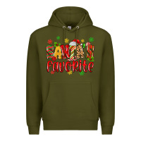 Army Green santa's favorite Premium Hoodie - MaliasSmallBusiness