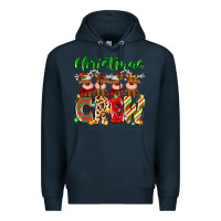 Navy christmas crew  deer Premium Hoodie - MaliasSmallBusiness