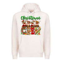 Pale Pink christmas crew  deer Premium Hoodie - MaliasSmallBusiness