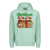 Seafoam christmas crew  deer Premium Hoodie - MaliasSmallBusiness
