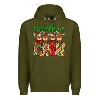 Army Green christmas crew  deer Premium Hoodie - MaliasSmallBusiness