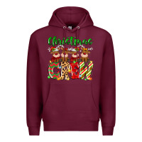 Burgundy christmas crew  deer Premium Hoodie - MaliasSmallBusiness