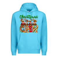 Ocean Blue christmas crew  deer Premium Hoodie - MaliasSmallBusiness