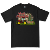 Black merry Christmas tractor tree Premium Tee - CowhideDigitalArt