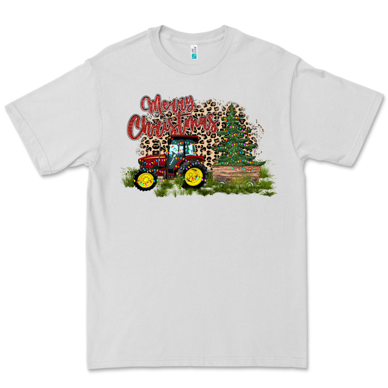 Merry Christmas Tractor Tree Premium Tee by CowhideDigitalArt | Teevron
