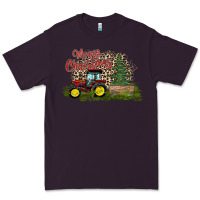 Plum merry Christmas tractor tree Premium Tee - CowhideDigitalArt