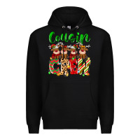 Black cousin crew christmas deer Premium Hoodie - MaliasSmallBusiness