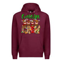 Burgundy cousin crew christmas deer Premium Hoodie - MaliasSmallBusiness