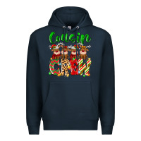 Navy cousin crew christmas deer Premium Hoodie - MaliasSmallBusiness