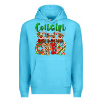 Ocean Blue cousin crew christmas deer Premium Hoodie - MaliasSmallBusiness