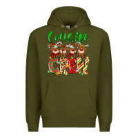Army Green cousin crew christmas deer Premium Hoodie - MaliasSmallBusiness