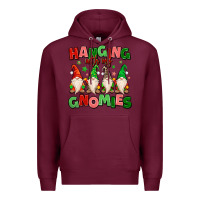 Burgundy hanging with my gnomies Premium Hoodie - MaliasSmallBusiness